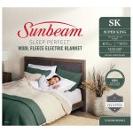 sunbeam sleep perfect super king bed wool fleece heated blanket Sunbeam wool fleece electric blanket on bed