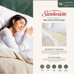 sunbeam sleep perfect super king bed wool fleece heated blanket Sunbeam wool fleece electric blanket packaging with sleeping woman