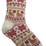 Festive patterned winter sock with fleece lining