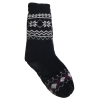 Black patterned winter sock with grip sole