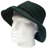 Dark green textured bucket hat on mannequin