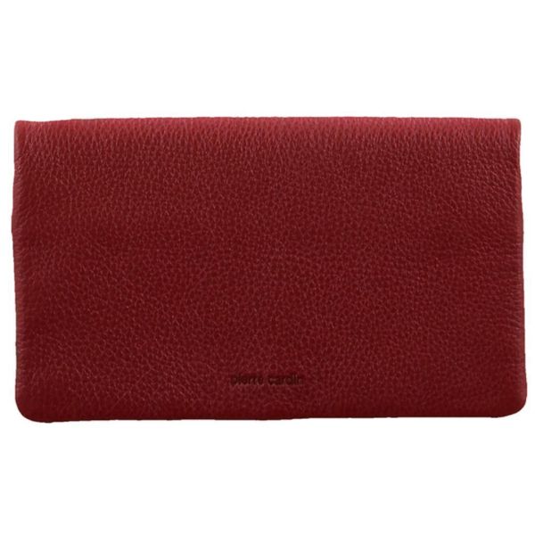 pierre cardin ladies womens genuine leather bi fold rfid purse wallet red Red leather Pierre Cardin wallet