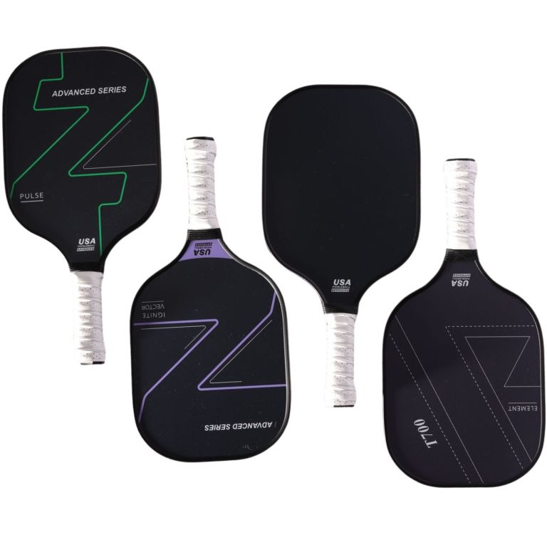 4x graphite carbon fiber pickleball paddles pickle ball racket racquet bulk Four black advanced series pickleball paddles
