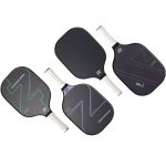 4x graphite carbon fiber pickleball paddles pickle ball racket racquet bulk Four black pickleball paddles with white grips