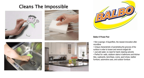 Balbo Power Pad cleaning kitchen and surfaces