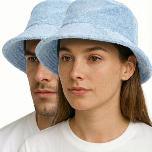v563 stingytwling skyblu xxl 202511211922 00.jpg Two people wearing light blue bucket hats