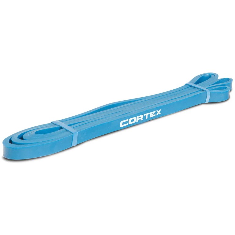 Blue Cortex resistance loop band on white background