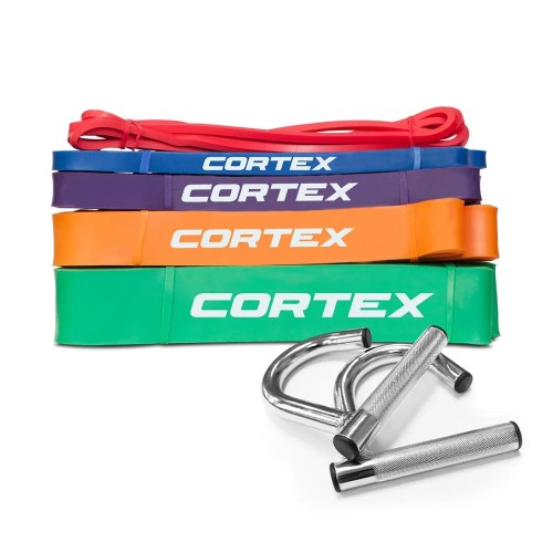 v572 bandresist set5handle 00.webp Cortex resistance bands with metal handles