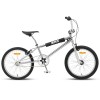 Silver BMX bike on white background
