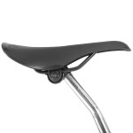 progear bikes classic bmx bike 20 in metallic chrome" Black bicycle saddle on metal seatpost