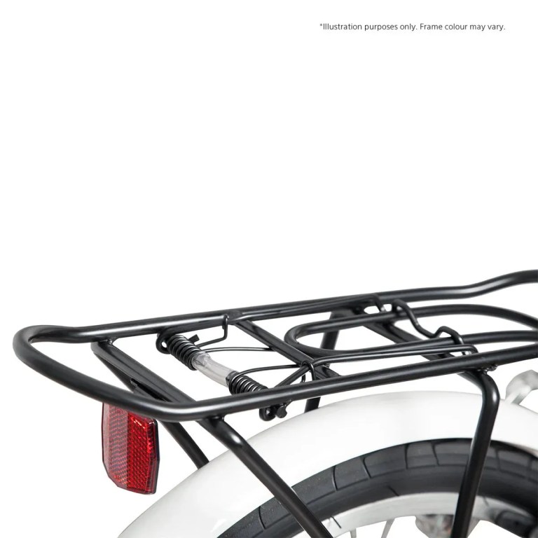progear bikes nomad folding bike 20 in grey" Black bicycle rear rack with red reflector