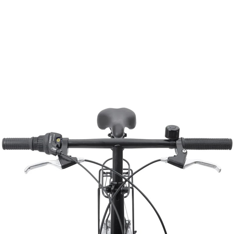 progear bikes nomad folding bike 20 in pearl white" Front view of bicycle handlebars with bell