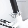 progear bikes nomad folding bike 20 in pearl white" Close-up of bicycle seatpost clamp on frame
