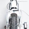 progear bikes nomad folding bike 20 in pearl white" Close-up of bicycle front V-brake and tyre