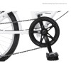 progear bikes nomad folding bike 20 in pearl white" Close-up of bicycle crankset and chain guard
