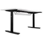 walkingpad c2 treadmill + ergodesk automatic standing desk 1500mm in white/black + cable management tray Adjustable standing desk with cable tray underneath