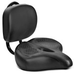 Black ergonomic seat cushion with backrest support