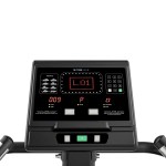 Digital treadmill console display with workout metrics