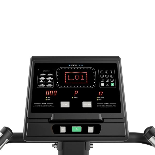 lifespan fitness st 10 stair climber 3 level stepmill machine Digital treadmill console display with workout metrics