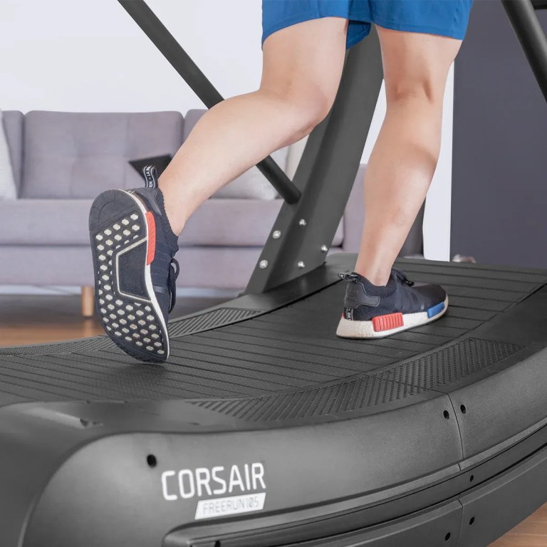 Person walking on treadmill at home
