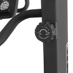 Exercise bike tension control knob close-up