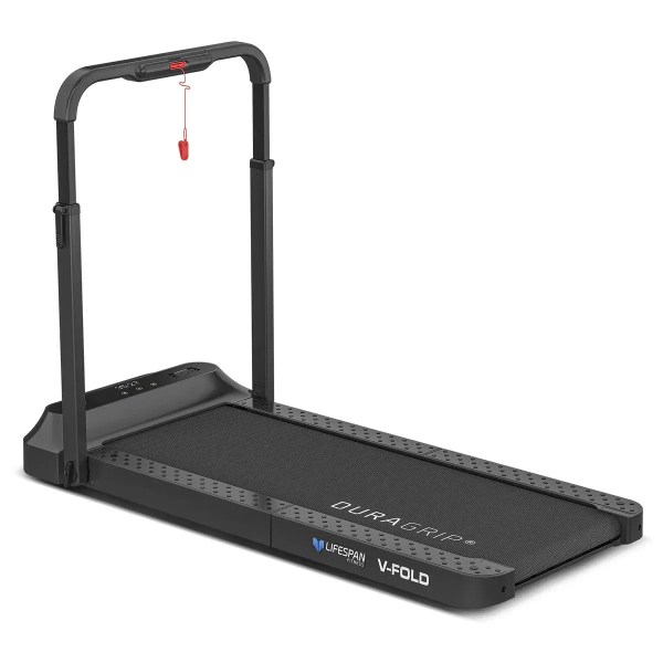 lifespan fitness v fold treadmill with smartstride Compact folding treadmill with upright safety handle