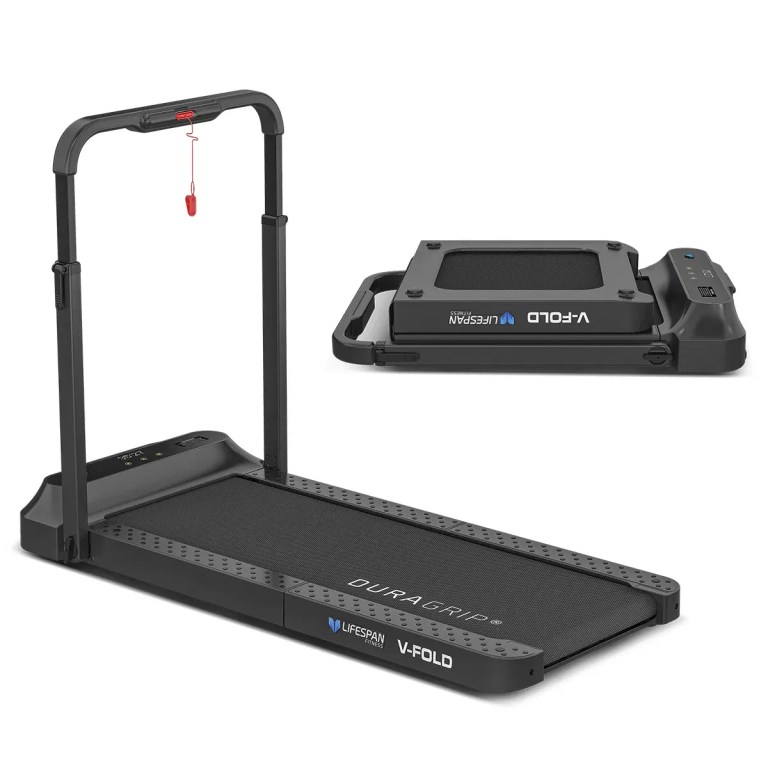 Foldable Lifespan Fitness V-Fold treadmill with handle