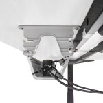 Under-desk cable management tray with power board