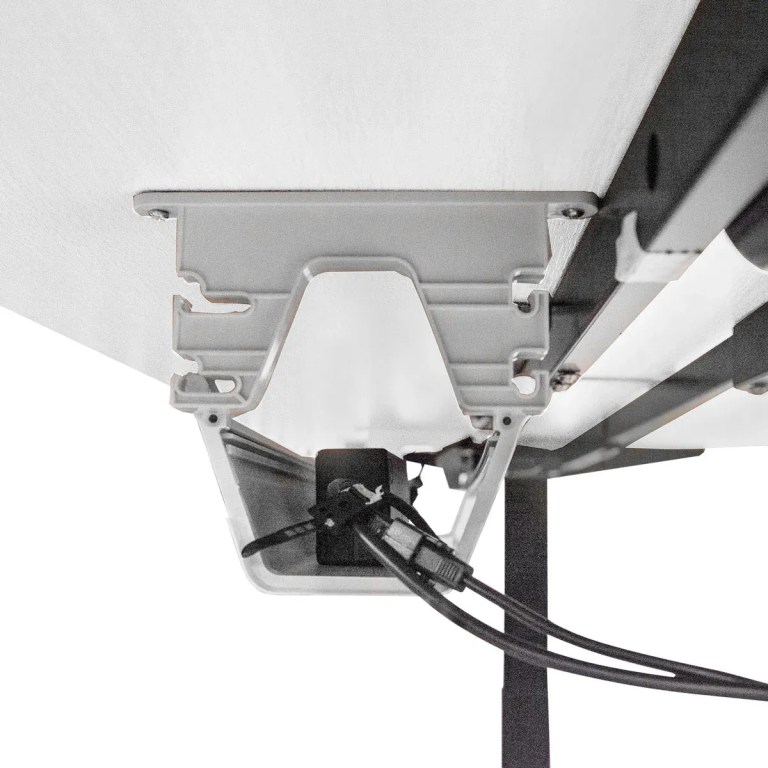 Under-desk cable management tray with power board
