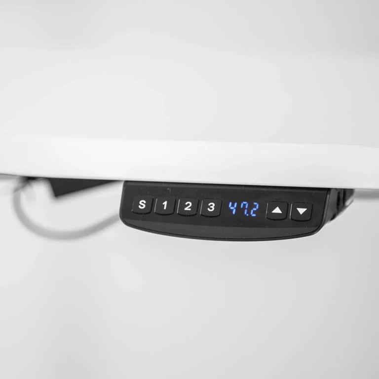 Adjustable desk control panel displaying height 47.2
