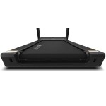 Front view of black electric treadmill