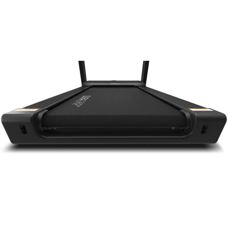 Front view of black electric treadmill