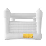 White inflatable jumping castle with turret corners