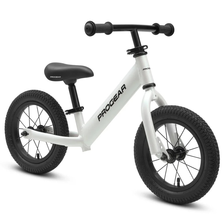 v572 pgbl dl12 pw 00.webp White kids balance bike with black tyres