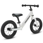 progear duralite kids balance bike 12 pearl white" White children’s balance bike with black tyres