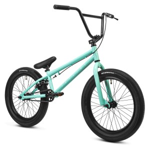 Mint green BMX bike with black handlebars