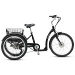 progear bikes e free 24 e trike" Black adult tricycle with rear basket