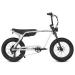 Compact silver electric bike with fat tyres