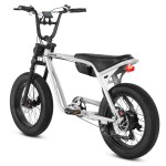 Silver fat tyre electric bike on white background