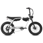 Compact white electric bike with fat tyres