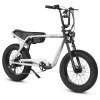 Silver fat-tyre electric bike with headlight