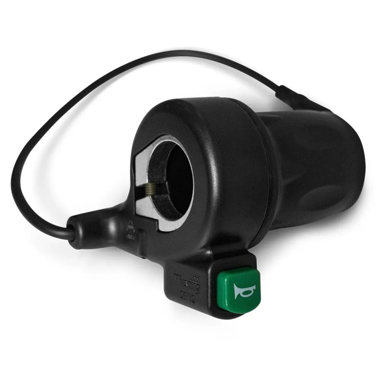 Handlebar throttle with green horn button