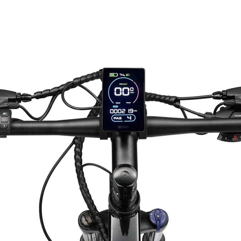 progear e rover electric folding mtb 26 gloss black" Electric bike handlebar with digital display screen