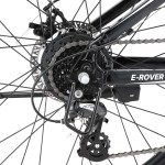 progear e rover electric folding mtb 26 gloss black" Close-up of e-bike rear derailleur and gears