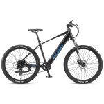 progear e vantage 27.5*18 mtb e bike black shadow" Black Progear electric mountain bike on white background
