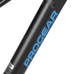 progear e vantage 27.5*18 mtb e bike black shadow" Close-up of black Progear electric bike frame