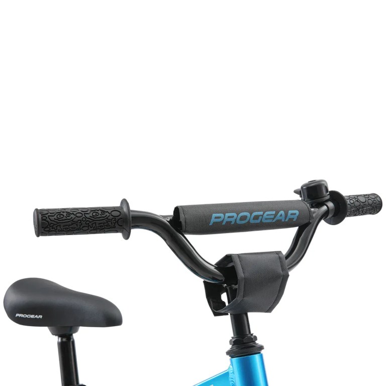 progear duralite kids bike 12 electric blue" Progear kids bike handlebars and saddle close-up