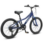 progear duralite 7 speed kids bike 20 royal blue" Blue Progear kids bicycle on white background