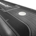 Close-up of textured treadmill running belt surface