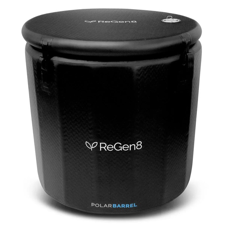 regen8 polarbarrel cold plunge ice bath with t1 chiller unit Black ReGen8 Polar Barrel ice bath tub